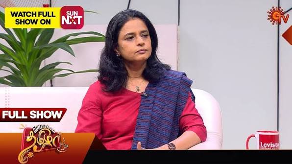 Portrait of Dr. Gomathy Narasimhan at her desk